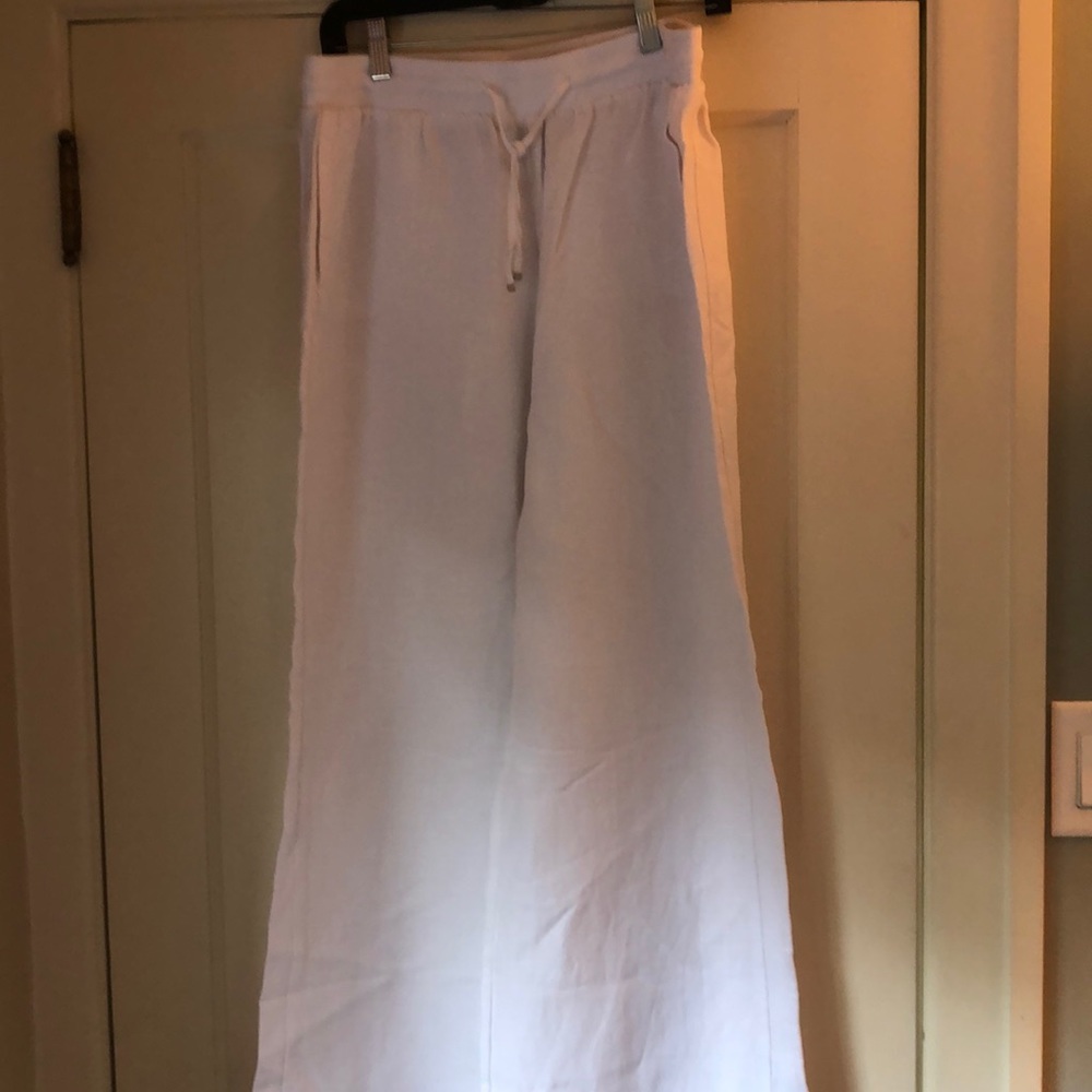 White linen pants